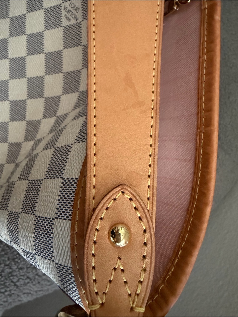 Louis Vuitton Damier Azur Shoulder Hobo with Pink Interior - Picture 5 of 11
